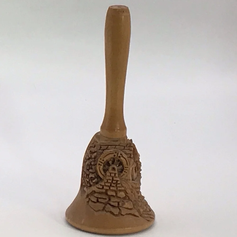 Intricately‎ Carved Wood Bell Signed Vtg 5